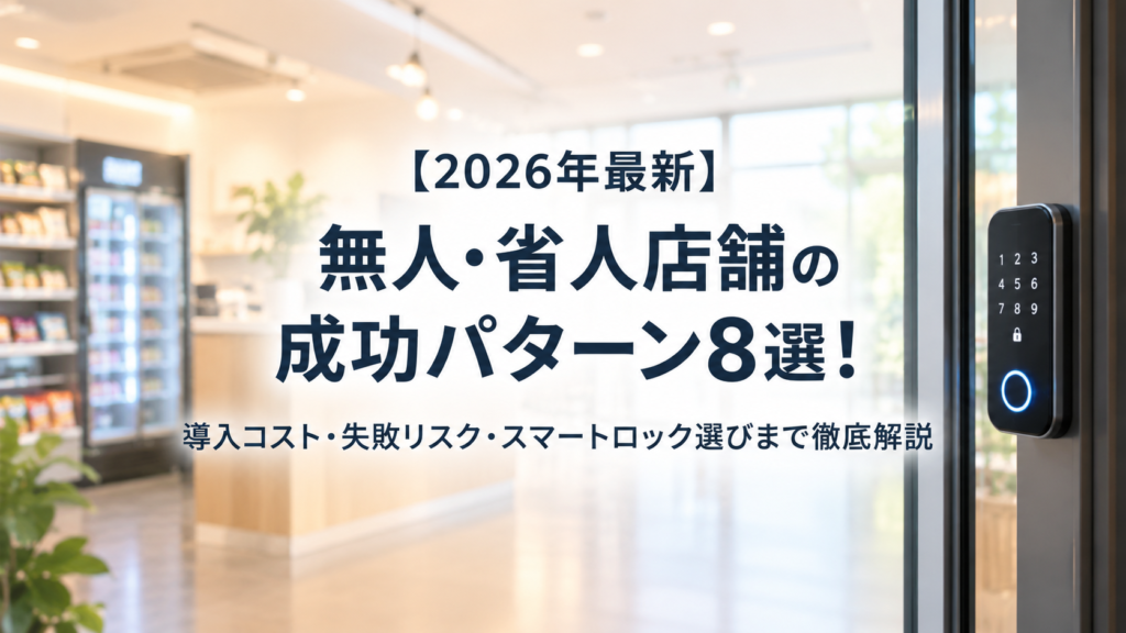 【2026年最新】無人・省人店舗の成功パターン8選!導入コスト・失敗リスク・スマートロック選びまで徹底解説 chatgpt image 2026年9月9日 20 56 35